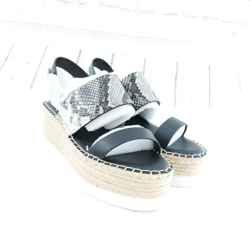 Charles By Charles David Womens Black White Snake Print Platform Sandal …
